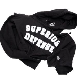 Superior Defense “Fuzzy Tank Logo” Hoodie (Black) – Size XL – Made in USA NEW